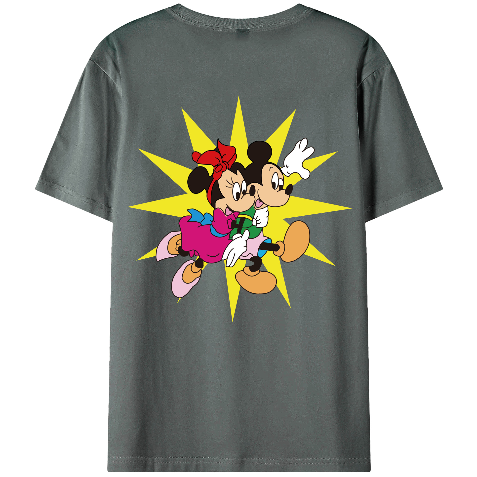 （画像用） ミッキーマウス Mickey Mouse 綿100％半袖Tシャツ（背面プリント）
